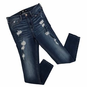 Hollister Womens Hi Rise Cropped Distressed Jeans